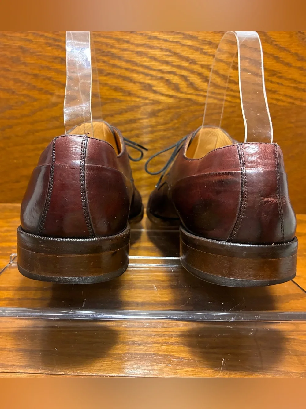 Y2K VTG Johnston & Murphy ITALY MADE Cap Toe Oxford Shoes Burgundy Men’s Size 9